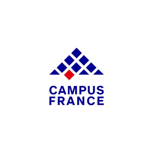 logo rouge et bleu de campus france