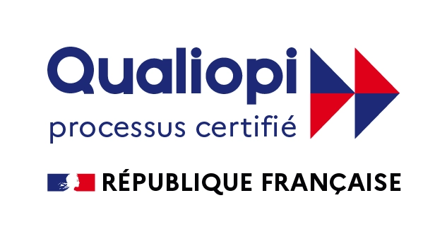 logo qualiopi bleu rouge et république française