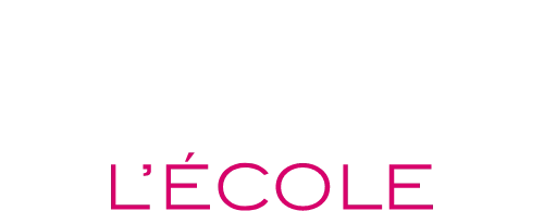 logo de l'école fauchon en blanc et rose