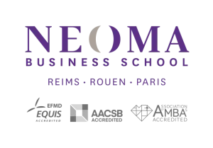 logo école de commerce NEOMA business school en violet
